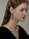 Bean Bead Enamel Earrings